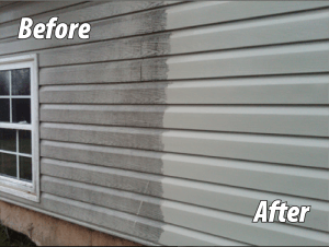 before and after exterior cleaning