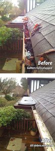 before and after residential gutter cleaning