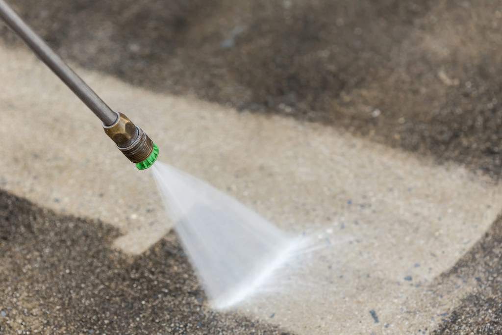 Sidewalk pressure washing