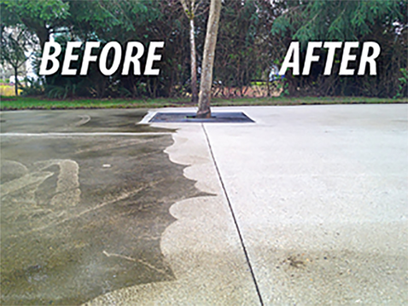 Pressure washing before and after